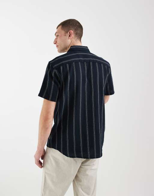 BLEND 100% cotton regular fit shirt in navy stripe, 5 of 5