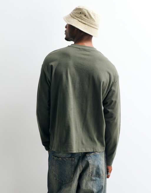 BLEND 100% katoen regular-fit T-shirt met lange mouwen in donkergroen, 5 van 5