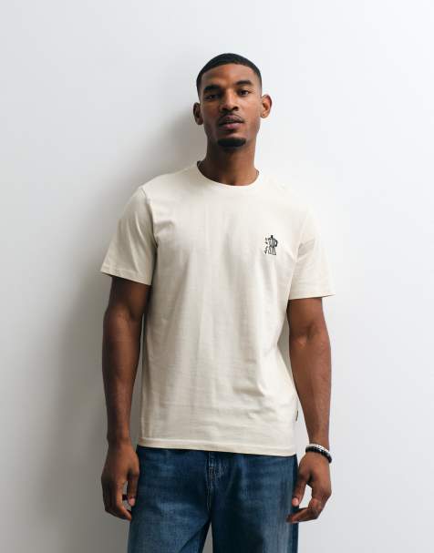BLEND 100% katoenen regular-fit T-shirt met grafische print op de voorkant in oyster - view 1