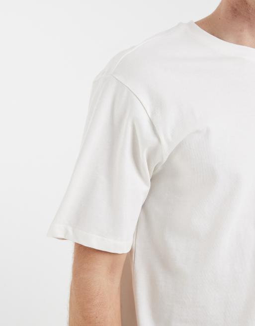 BLEND – Biały T-shirt oversize z bawełny 100%, 3 z 5