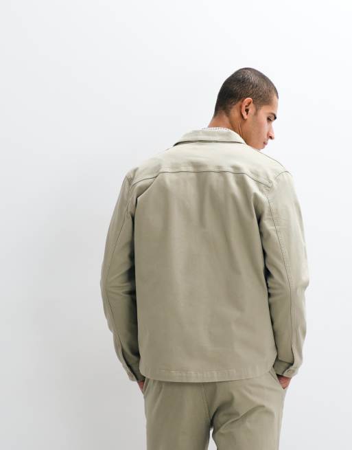 BLEND boxy fit cotton-rich shirt with pocket detail co-ord in beige, 5 of 5