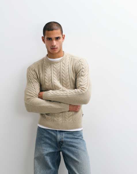 BLEND cable knit jumper in beige - view 1