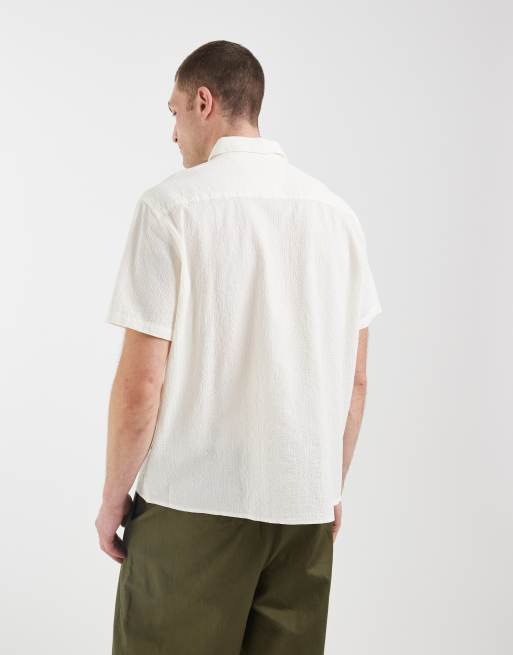 BLEND - Camicia vestibilità classica leggera testurizzata in misto cotone bianco sporco, 5 di 5