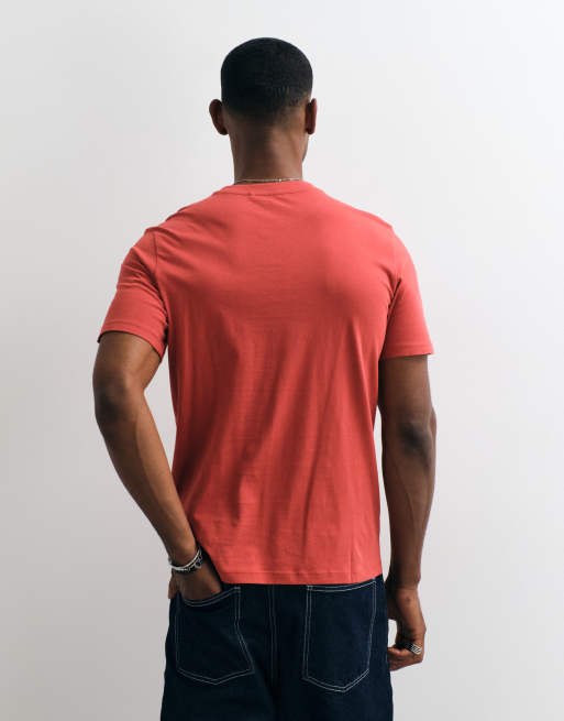 BLEND - camiseta de algodón 100 % de corte estándar con gráfico frontal en rojo, 4 de 5