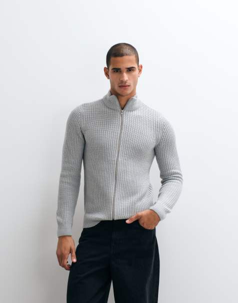 BLEND - Chaqueta gris con cremallera de punto - view 1