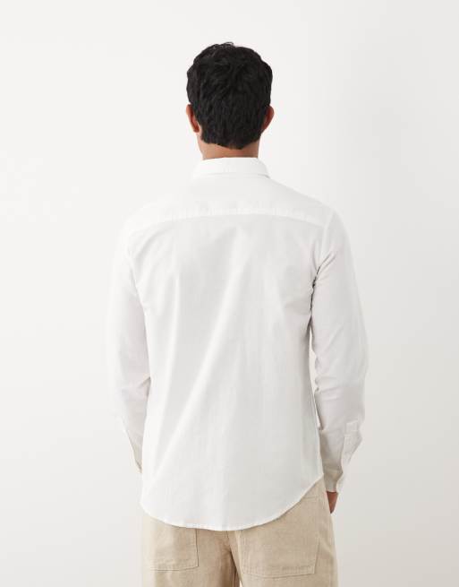 BLEND - Chemise Oxford coupe classique en coton majoritaire - Blanc, 5 de 5