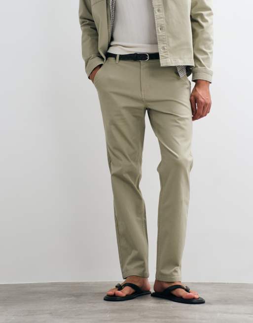 BLEND - Chinobroek met rechte pijpen in beige, deel van co-ord set, 2 van 5