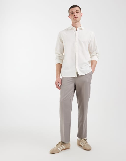 BLEND cotton-linen regular fit long sleeve shirt in white, 2 of 5