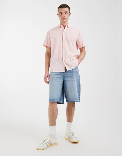 BLEND cotton-rich regular fit plaid shirt in peach, 2 of 5