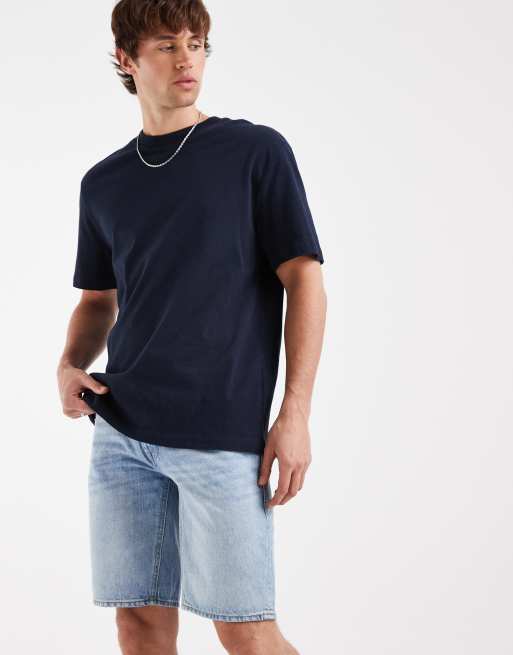 BLEND denim slim fit shorts in light wash blue, 2 of 5