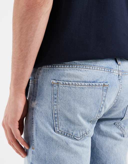 BLEND denim slim fit shorts in light wash blue, 5 of 5