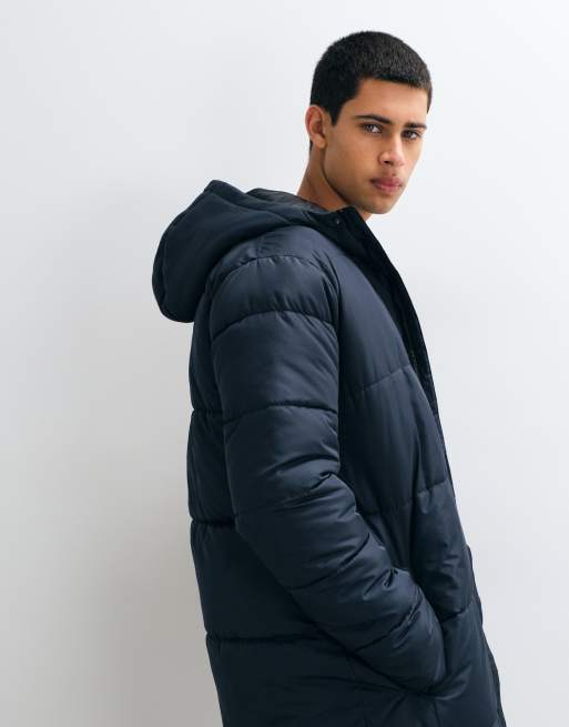 BLEND doudoune longue zippée à capuche bleu marine, 2 de 5