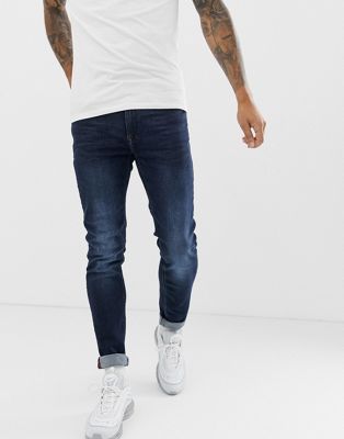 Blend – Echo – Mörkblå jeans i avsmalnande passform