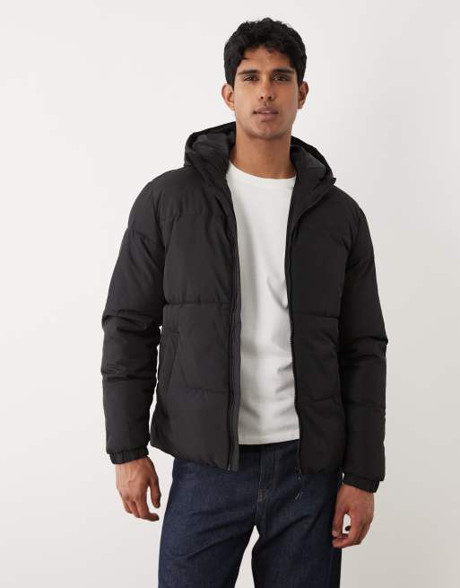 BLEND - Gewatteerd jack met capuchon in zwart, 3 van 5