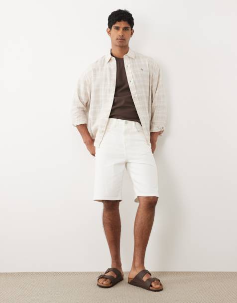 BLEND - Hvide forvaskede og løstsiddende denimshorts - view 1