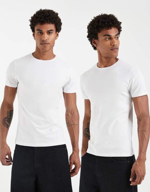 BLEND - Pakke med 2 T-shirts med rund hals i bomuldsrigt stof i slim fit, 2 af 3