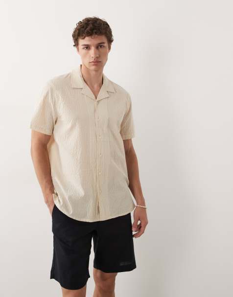 BLEND - Katoenrijk Cubaans overhemd in beige - view 1