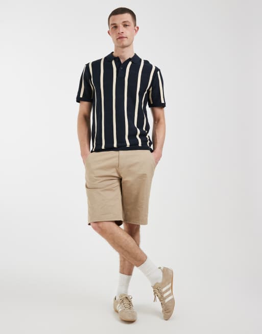 BLEND - Katoenrijke slim-fit chinoshort in vaal beige, 2 van 5