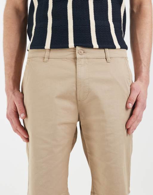 BLEND - Katoenrijke slim-fit chinoshort in vaal beige, 4 van 5