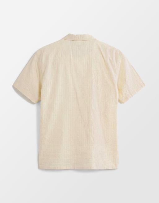 BLEND – Leichtes, kubanisches Seersucker-Hemd in staubigem Beige mit hohem Baumwollanteil, 7 von 9
