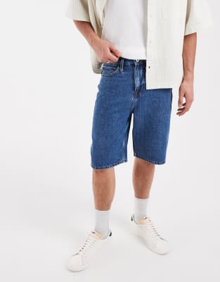 Blend Loose Fit Denim Shorts In Blue