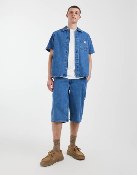 BLEND – Loose-Fit-Jeansshorts in mittelblauer Waschung, Kombiteil - view 1