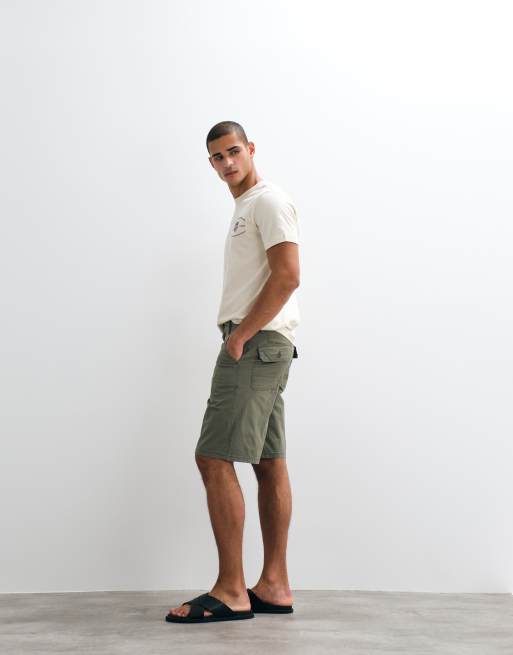 BLEND loose fit shorts in dusty olive, 4 of 5