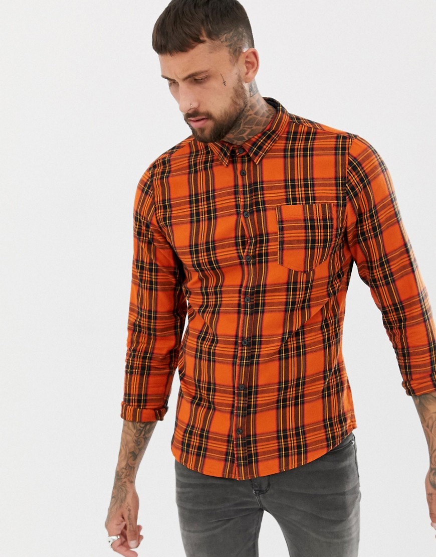 Blend - Lumber - Camicia a quadri-Arancione