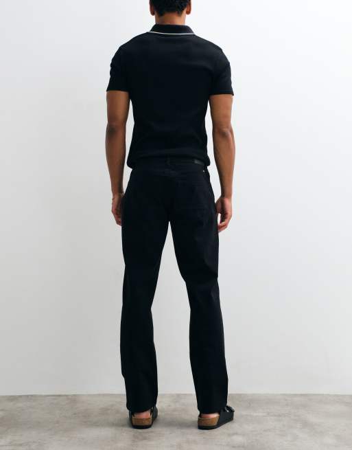 BLEND - Pantalones chinos negros de pernera recta estándar, 3 de 5
