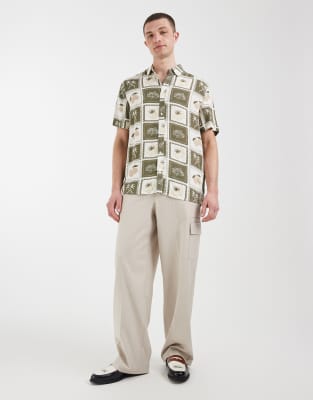 Blend Patchwork Shirt In Green