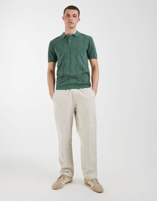 BLEND - Polo classique en maille 100 % coton à rayures - Vert canard, 2 de 5