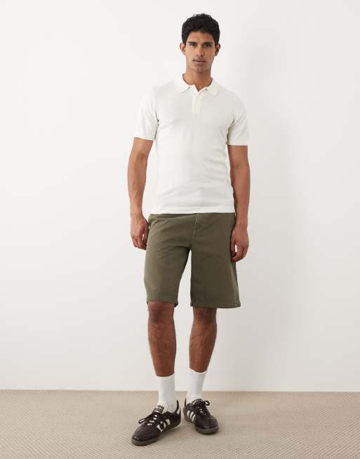 BLEND - Polo vestibilità classica in maglia di misto cotone bianco sporco, 2 di 5