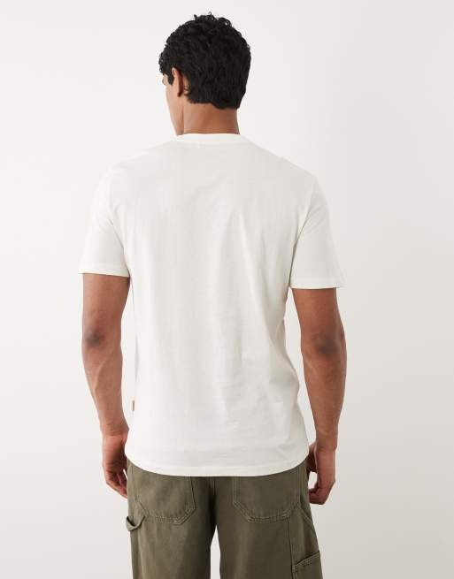 BLEND - Råhvid T-shirt med lille palmetræsmotiv i 100% vomuld i regular fit, 3 af 5