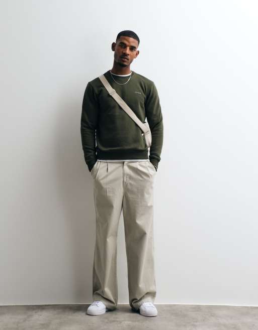 BLEND regular fit bomuldsrig sweatshirt i mørkegrøn, 2 af 5