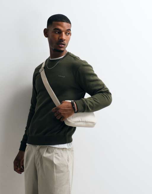 BLEND regular fit bomullsblandad sweatshirt i mörkgrön, 3 av 5