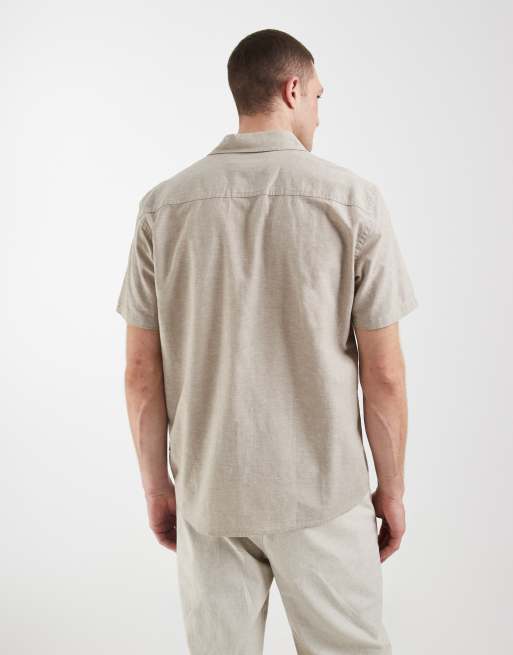 BLEND – Regular-Fit-Hemd aus Baumwollleinen in staubigem Beige, 5 von 5