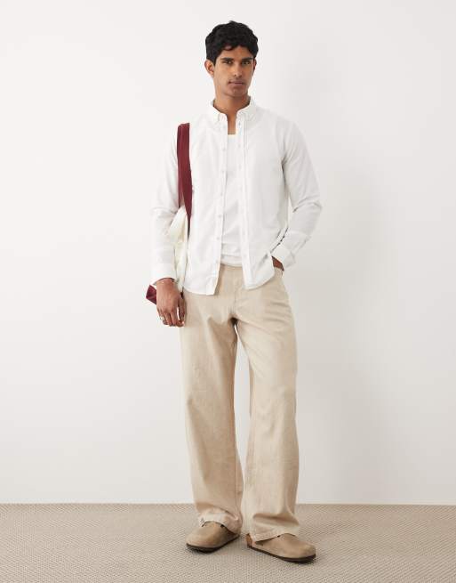 BLEND - Regular-fit Oxford overhemd met hoog katoenpercentage in wit, 1 van 5