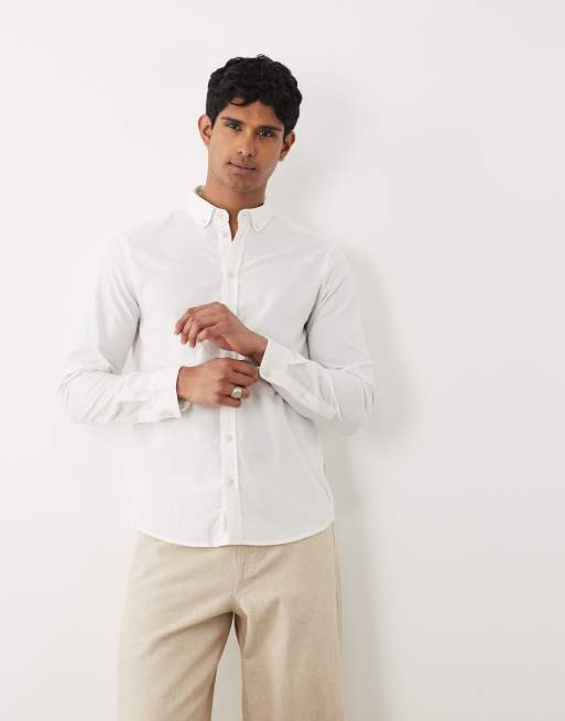 BLEND - Regular-fit Oxford overhemd met hoog katoenpercentage in wit, 2 van 5