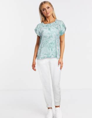blend she -  – Blaues T-Shirt mit Batikmuster