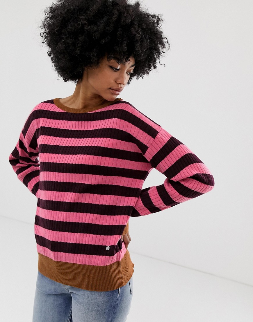Blend She Cicia stripe wool blend jumper-Pink