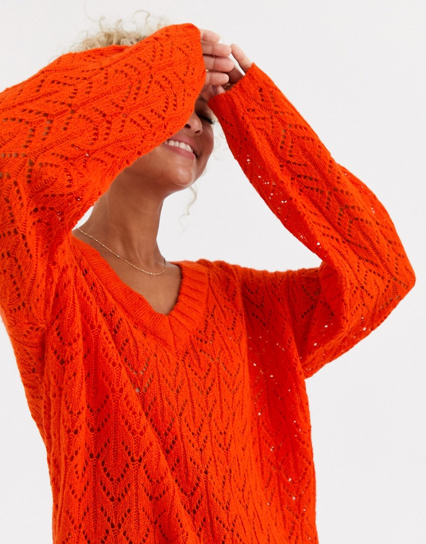 Blend She - Frances - Gebreide trui met textuur-Rood