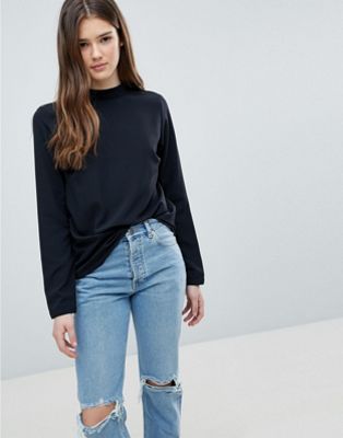 Blend She - Hoogsluitend sweatshirt-Zwart