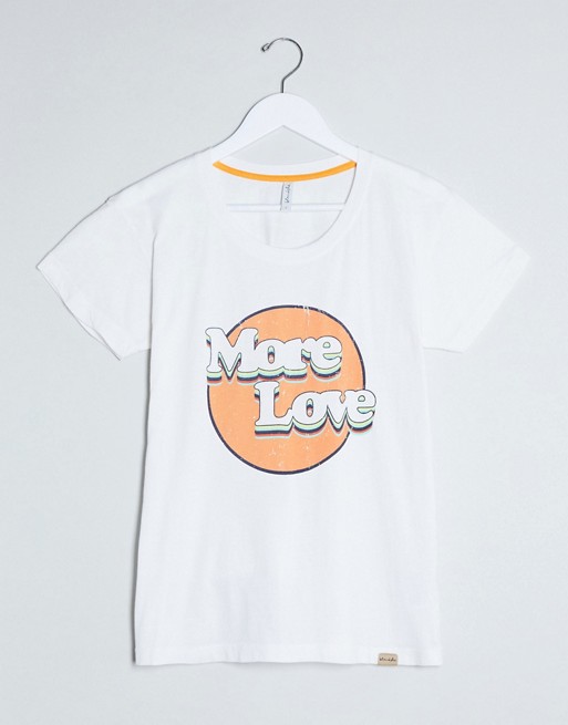 Blend She More Love slogan t-shirt in white