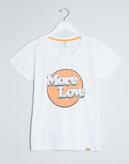 Blend She More Love slogan t-shirt in white