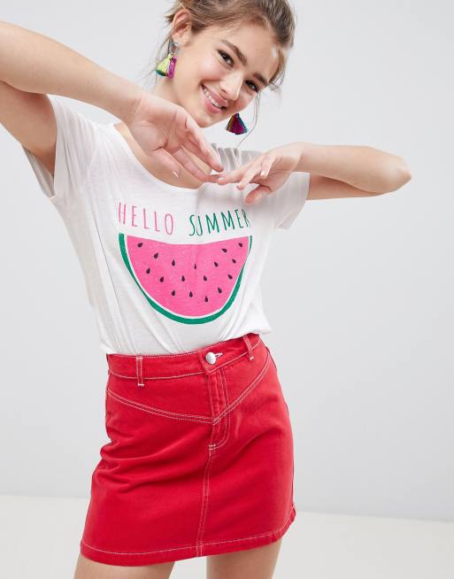 Blend She – Paulina – T-Shirt mit Wassermelonen-Print