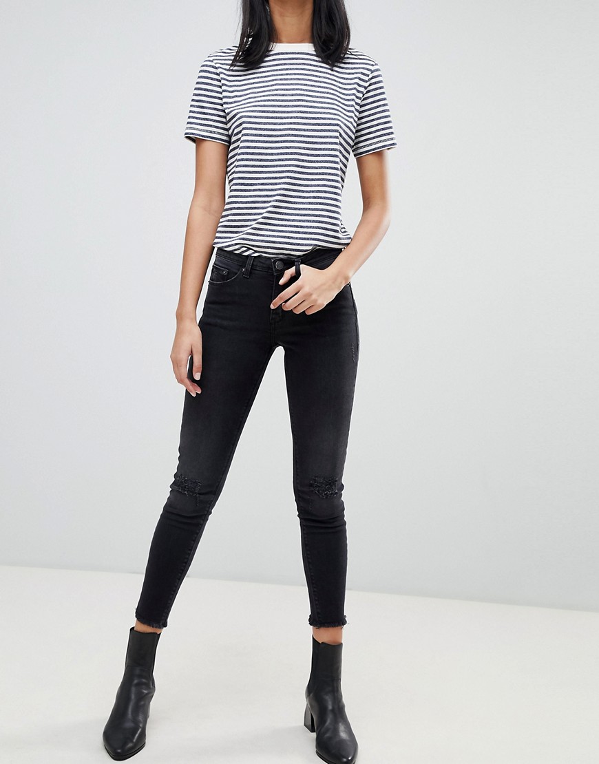 Blend She - Sal - Cropped skinny jeans-Zwart