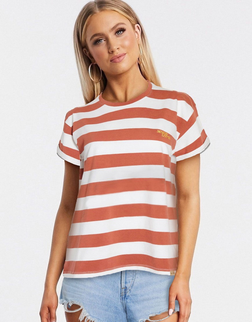 Blend She stripe t-shirt in brown-Multi