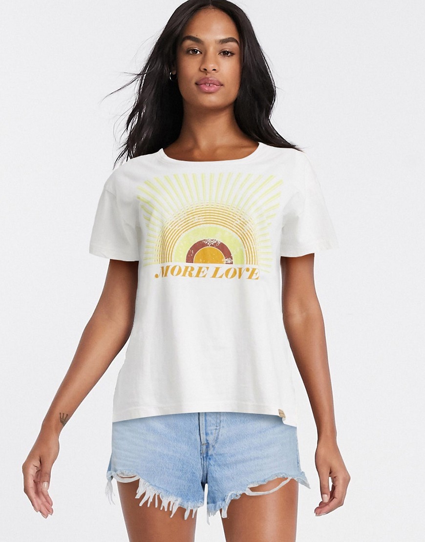 Blend She - T-shirt met sunshine-slogan-Wit