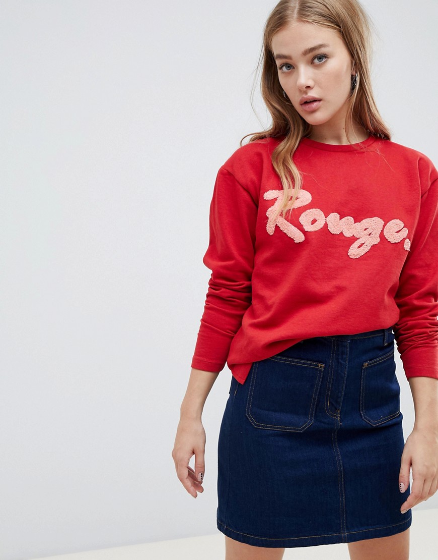 Blend She - Terry rouge - Sweatshirt met print-Rood