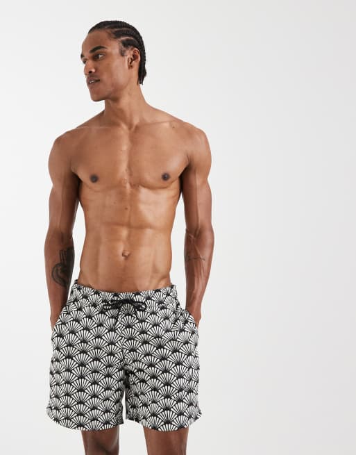 BLEND - Short de bain rétro à imprimé géométrique - Noir, 2 de 5